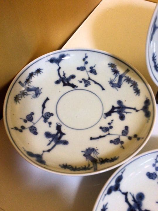 古民家蔵出し　松竹梅柄 縁起良いです…  古伊万里？？　５枚セット