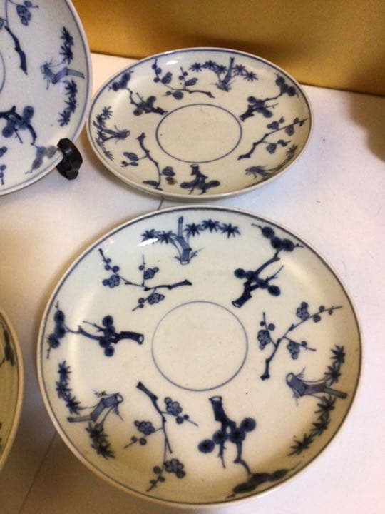 古民家蔵出し　松竹梅柄 縁起良いです…  古伊万里？？　５枚セット