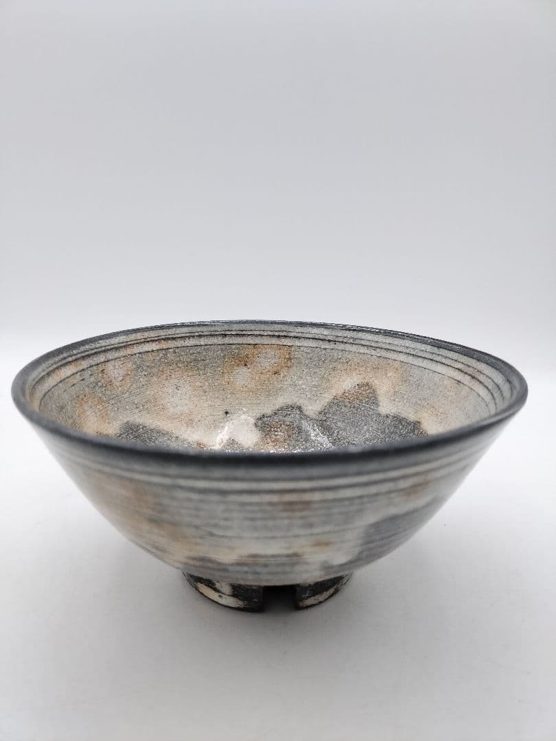 c698 数茶碗 9客 古萩 黄の瀬窯 木箱 茶道具 古物