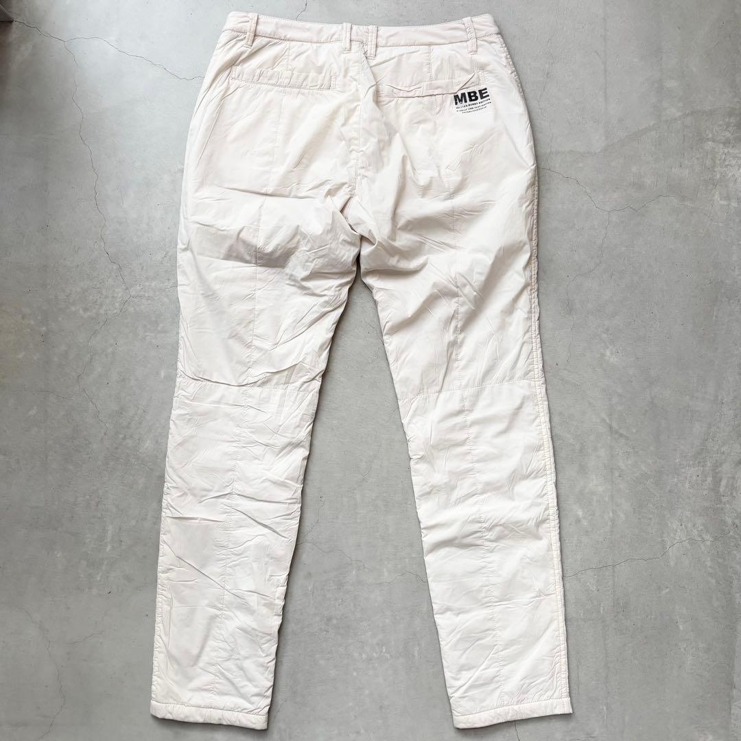 MASTER BUNNY EDITION 蓄熱裏地 中綿ロングパンツ ロゴ 白