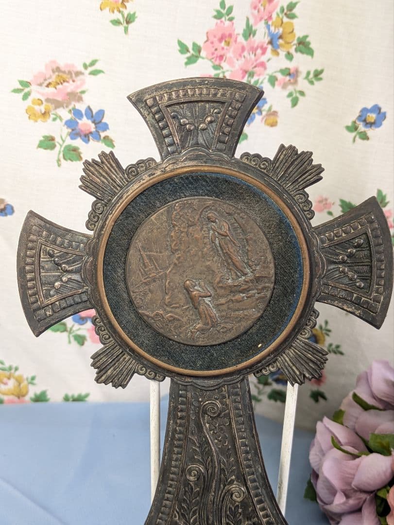 フランス アンティーク ルルドの泉 聖水盤 壁掛け