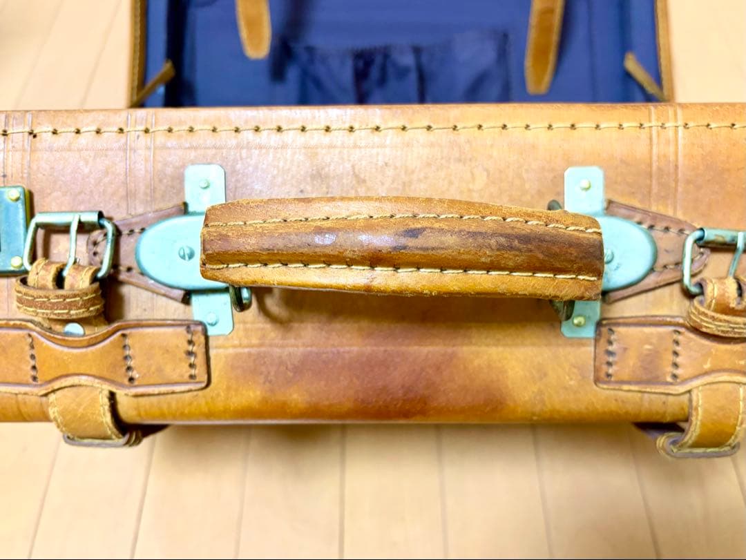 【レア】革製トランクケース アンティークヴィンテージスタイル アサヒビール 鍵付