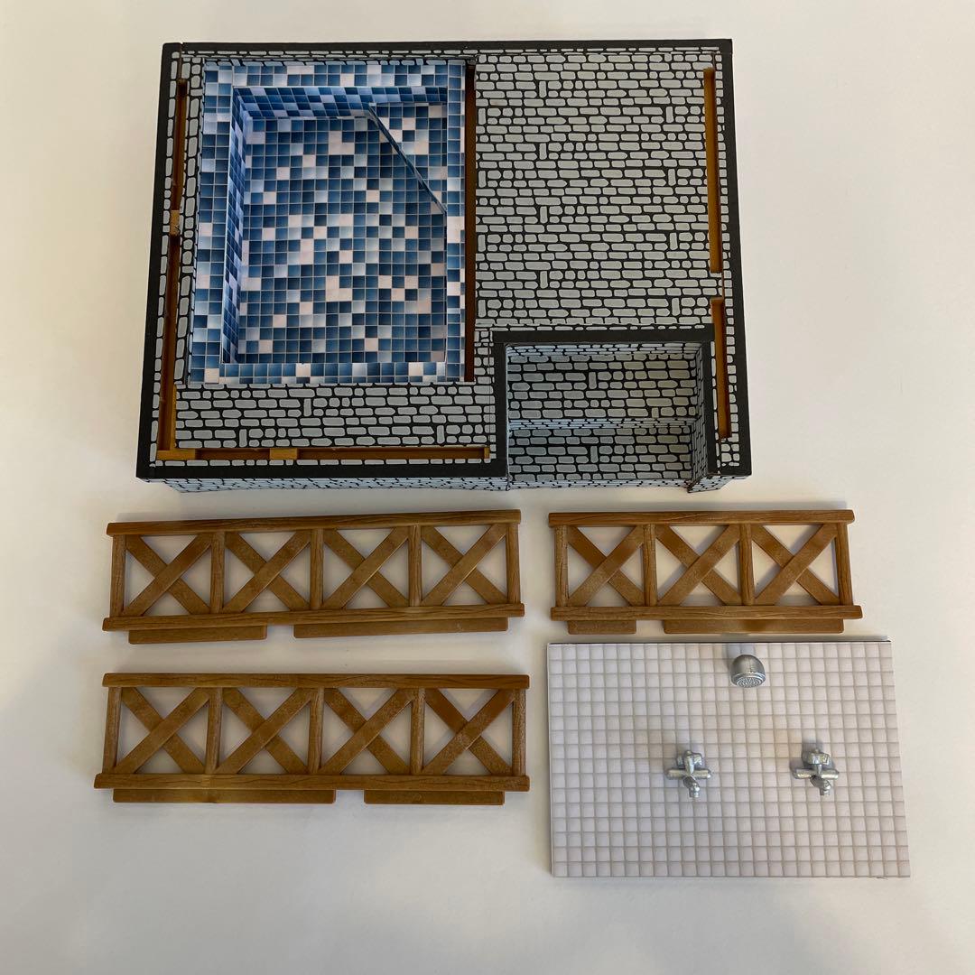 リーメント シルバニア ミニチュア 背景付●温泉 銭湯ガチャ ミニリカちゃん