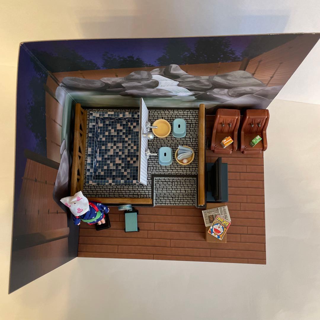 リーメント シルバニア ミニチュア 背景付●温泉 銭湯ガチャ ミニリカちゃん