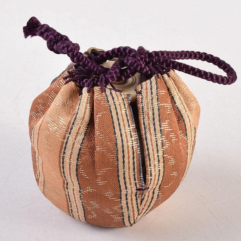 茶道具　京焼　玉欽作　文琳茶入　仕覆付　共箱　V　8347