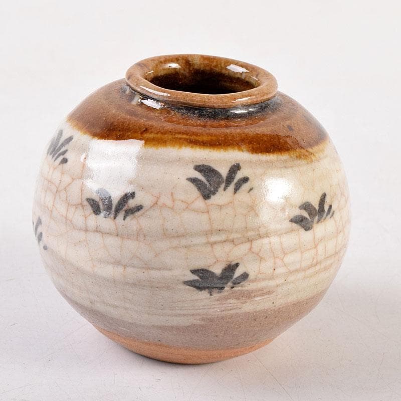 茶道具　京焼　玉欽作　文琳茶入　仕覆付　共箱　V　8347