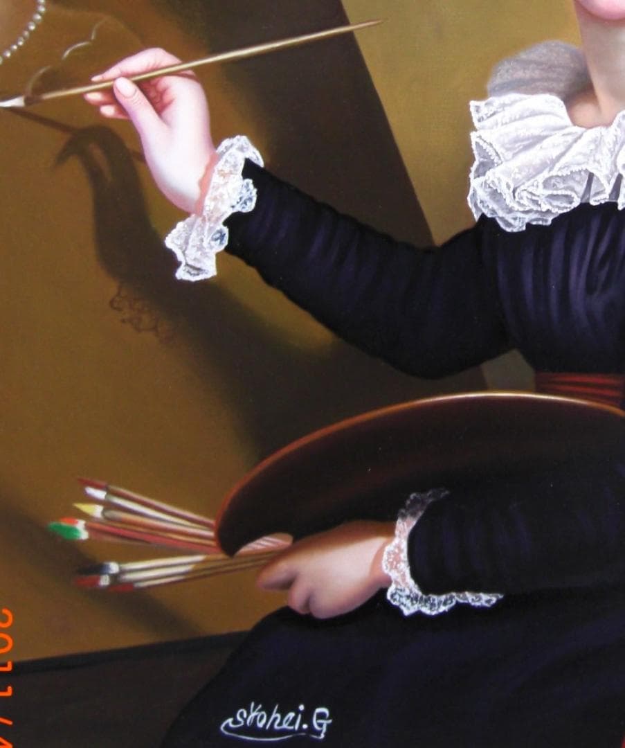 19世紀風 女性画家 油絵　ヴィジェ・ルブラン肖像画 （F30号）