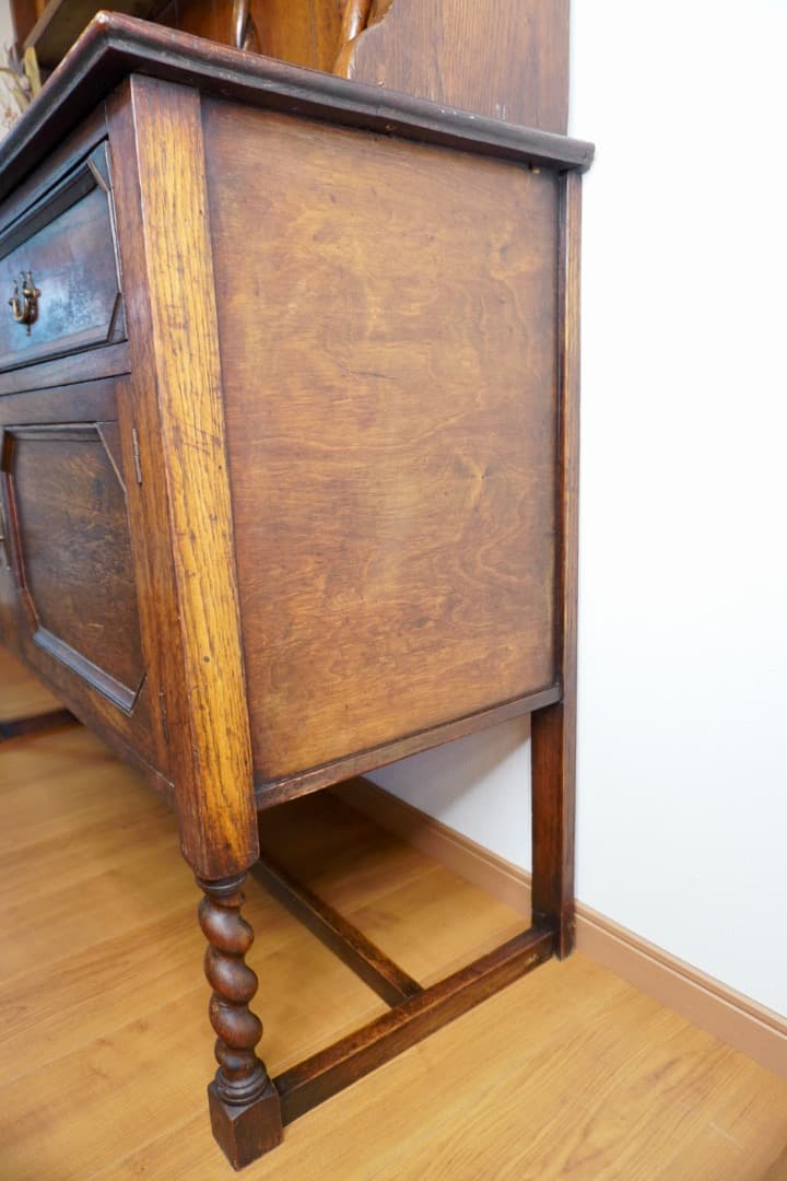 イギリス アンティーク 食器棚 カップボード H210cm