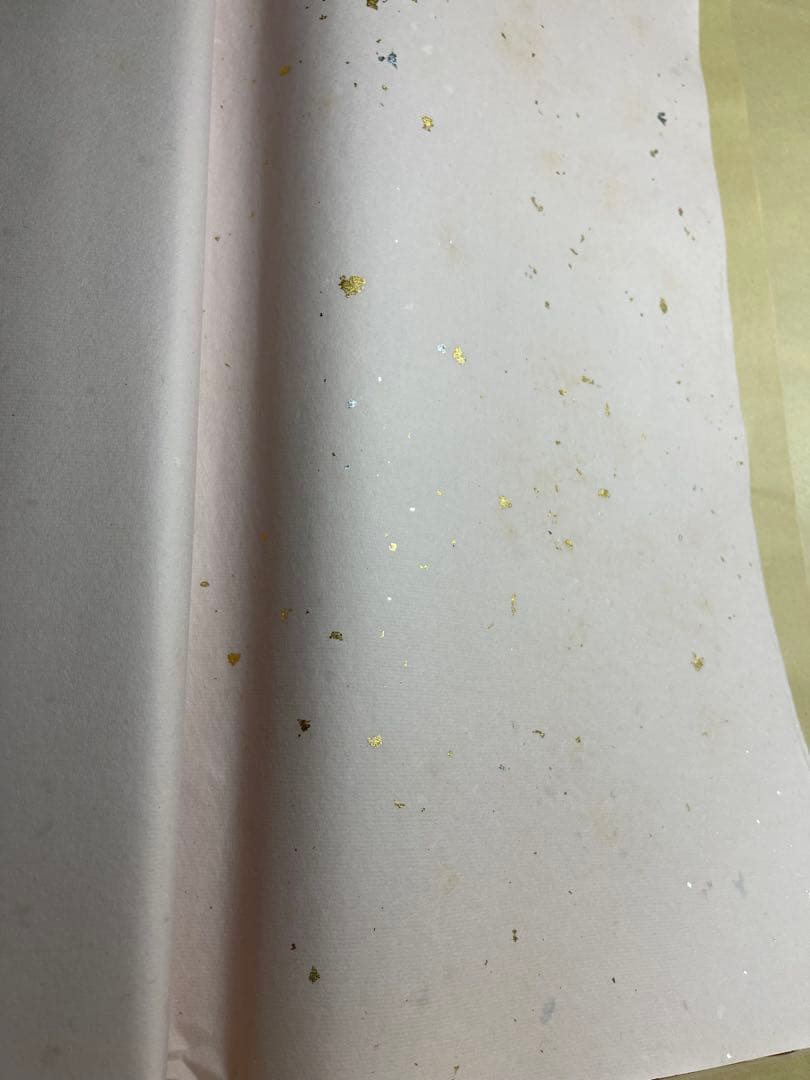 【墨研】唐古紙◆新民牌 精製 尺八屏 洒金 洒銀 三反◆未使用◆中国紙 宣紙