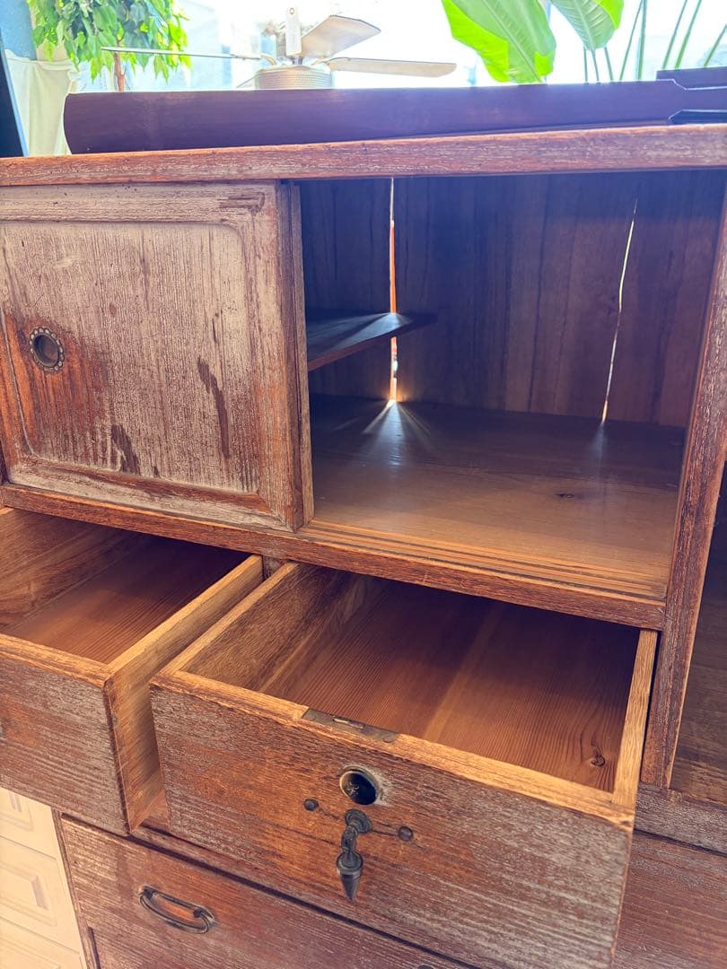 桐箪笥 アンティーク 和　日本箪笥 古家具 時代箪笥 収納棚 無垢材6段引出し