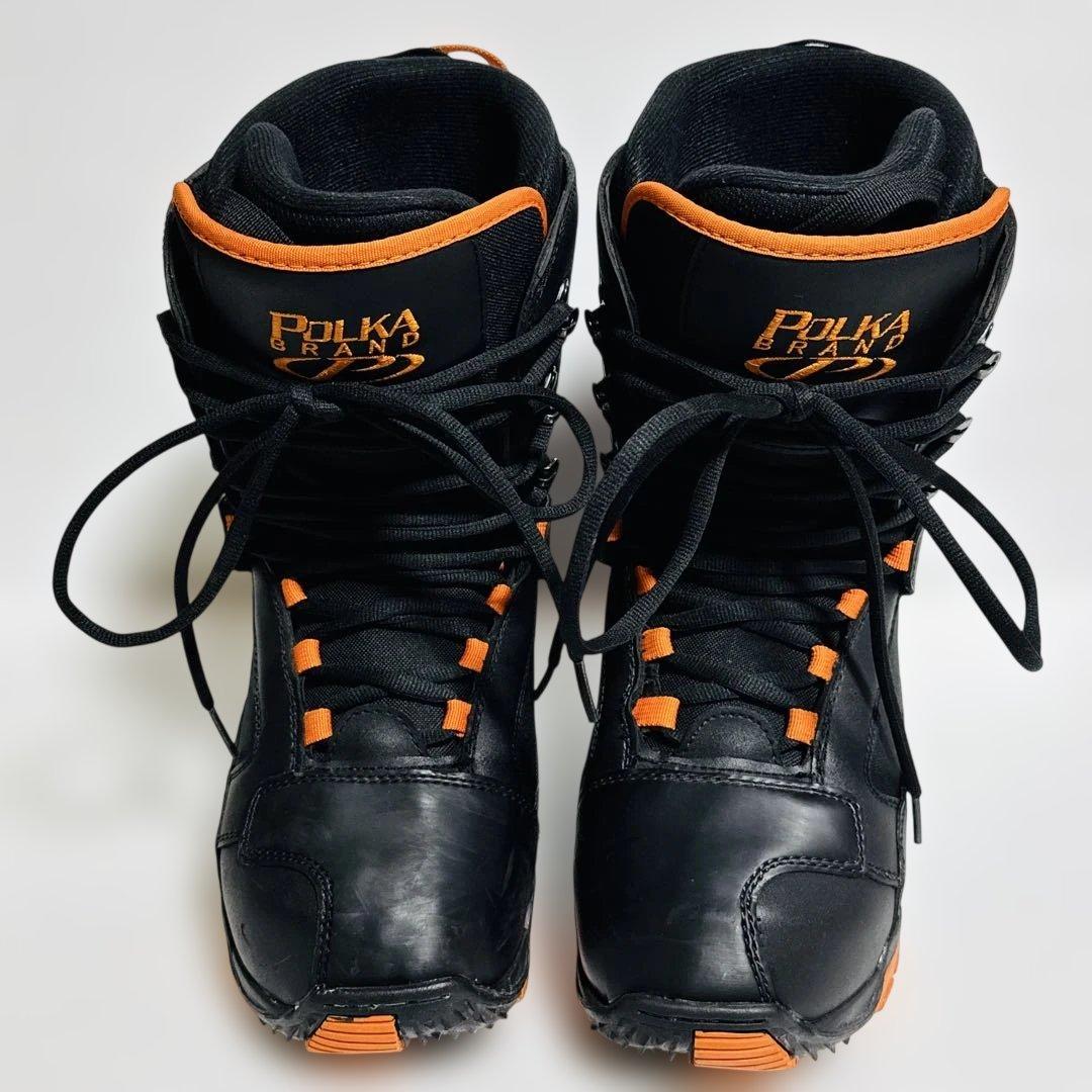 27.5cm POLKA GRAND スノーボードブーツ ブラック/オレンジ