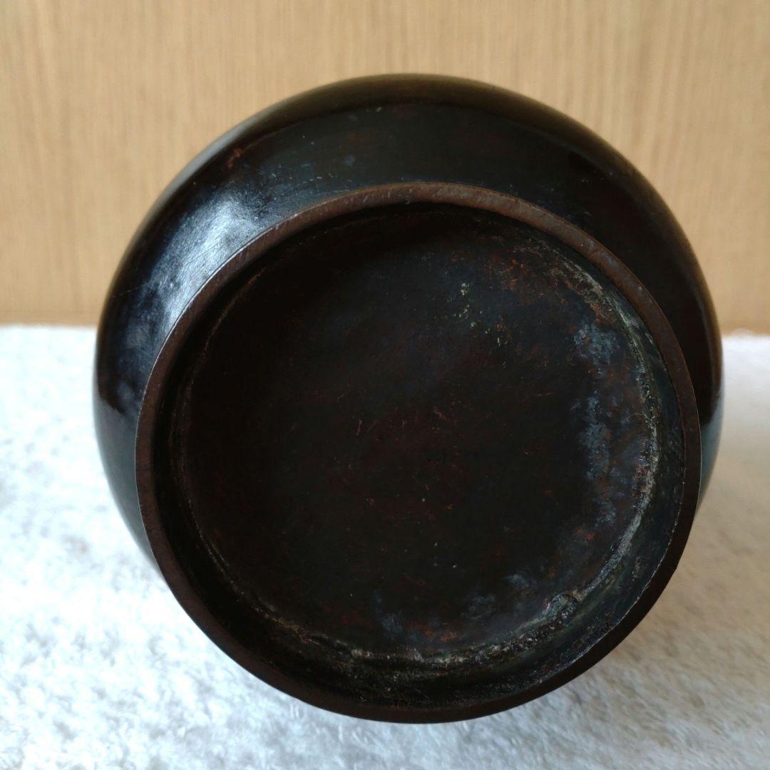 花入　古銅象耳付（江戸中期）坐忘斎家元箱書　共箱　内箱　仕覆付き　新品・未使用品