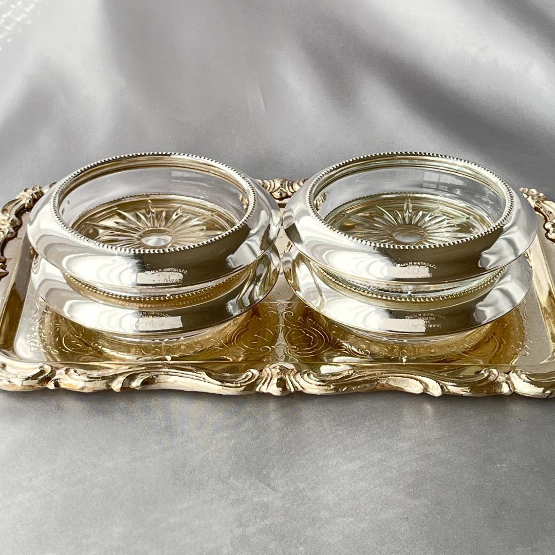 【Frank M. Whiting】 パール グラスコースター【純銀/ガラス】