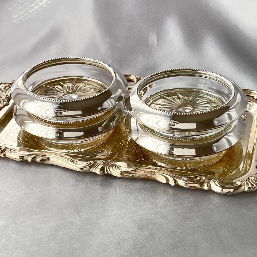 【Frank M. Whiting】 パール グラスコースター【純銀/ガラス】