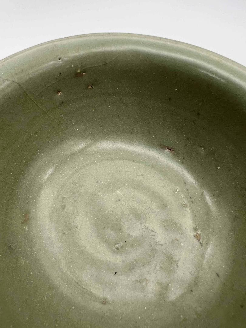 元時代　青磁　龍泉窯碗　青磁茶碗　唐物　古賞物　時代物　旧家蔵出し(D-57)