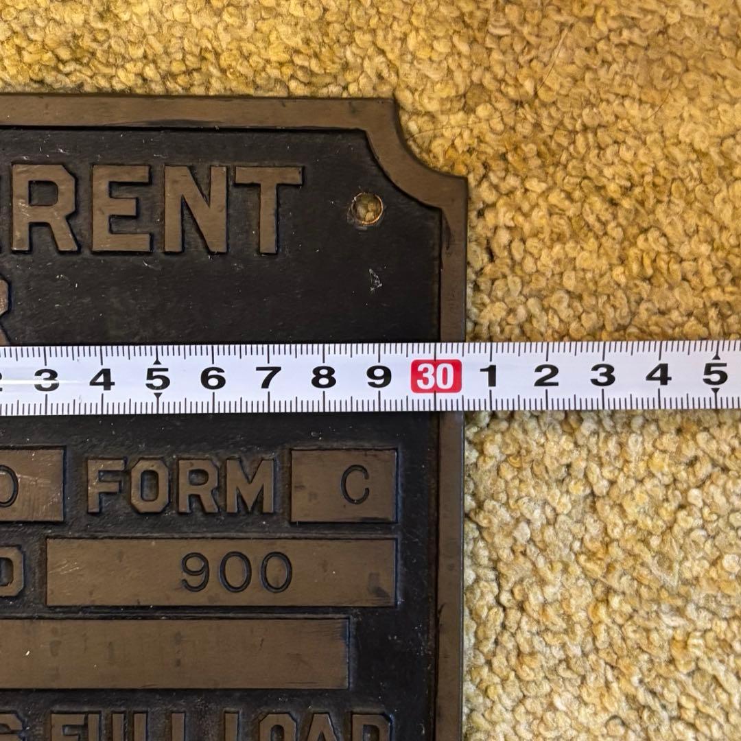 ゼネラル・エレクトリック社　交流発電機　看板プレート