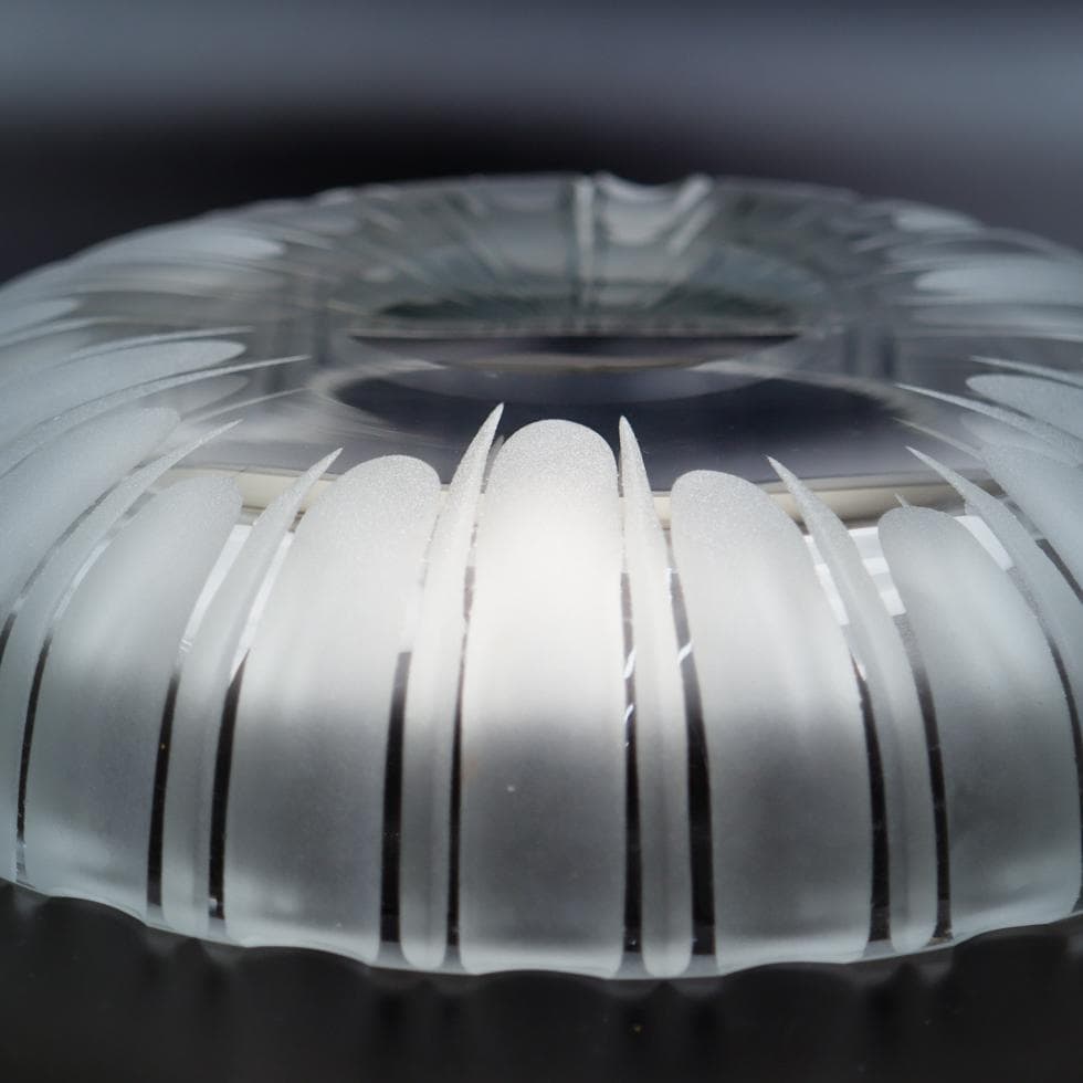 岩田藤七 手吹き サンドブラスト ストライプ 大鉢 30cm