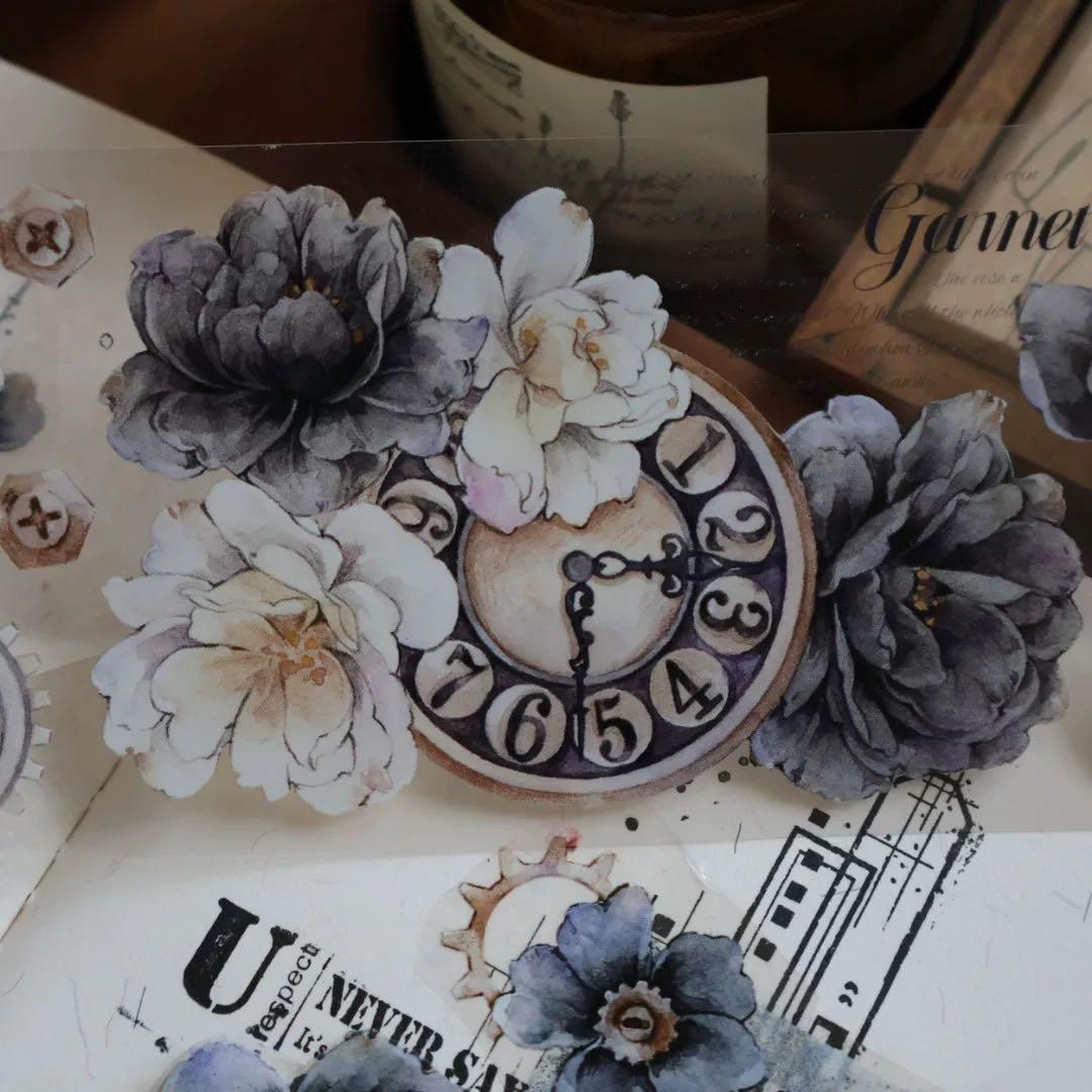 壹洱原创《烟墨白》海外マスキングテープ　マステ 【2372】