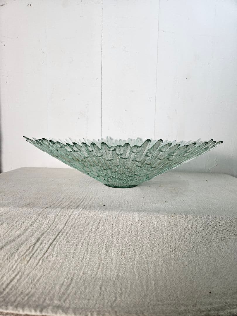 ミッドセンチュリー モダン 大型 ガラスボウル 放射状 大皿 スペイン製