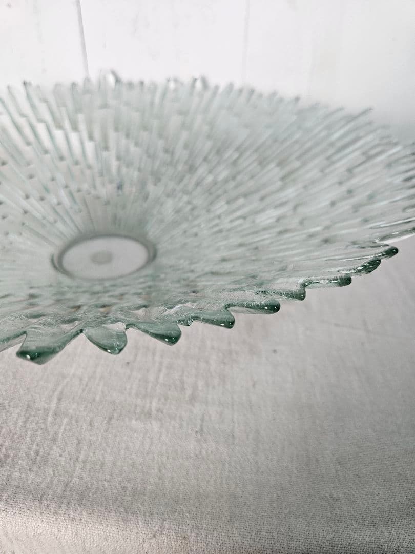 ミッドセンチュリー モダン 大型 ガラスボウル 放射状 大皿 スペイン製