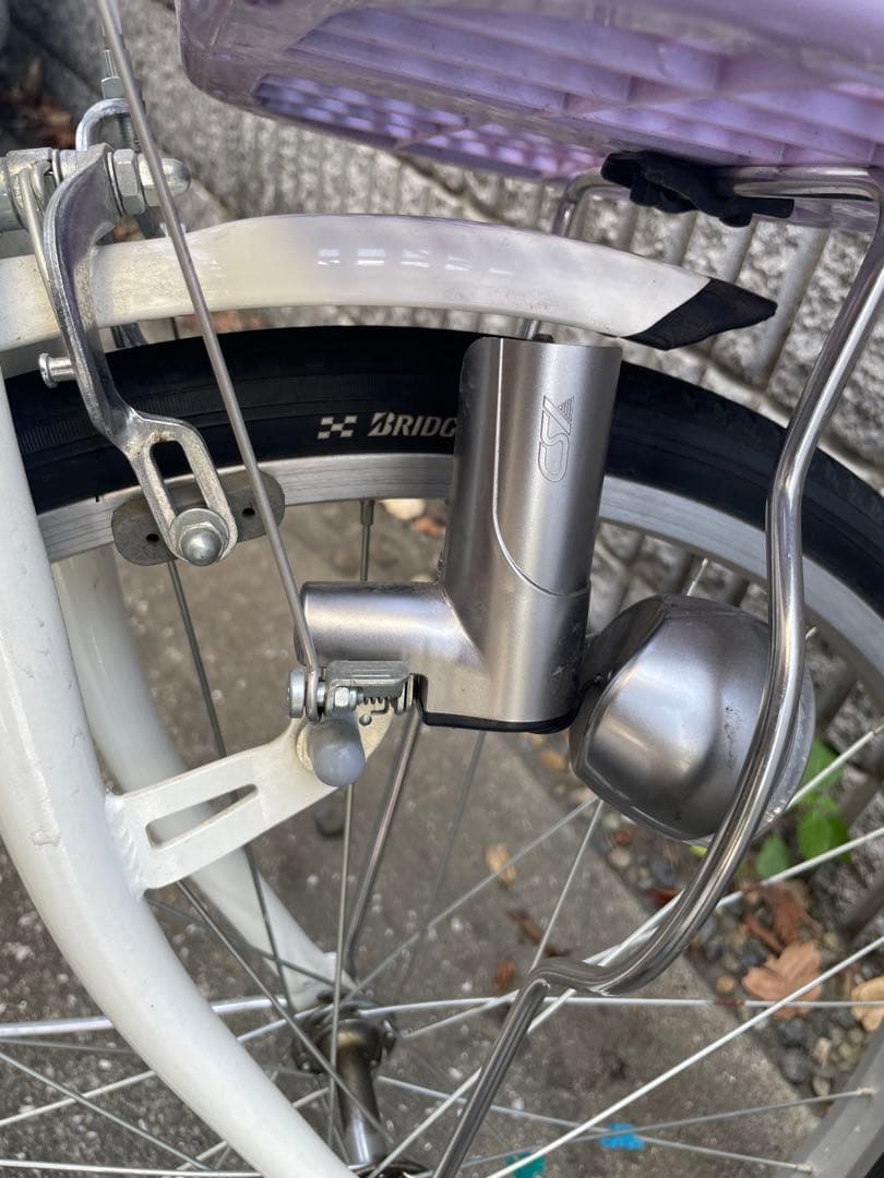 ブリヂストン　エコパル22インチ　自転車　パープル 花柄 バスケット付き　女の子