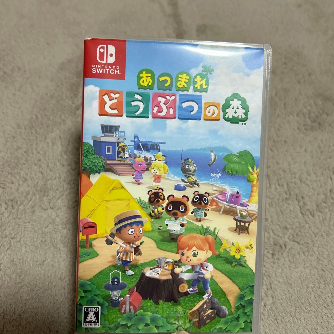 Nintendo Switch 赤/黒 本体 付属品付き　あつ森カセット付き