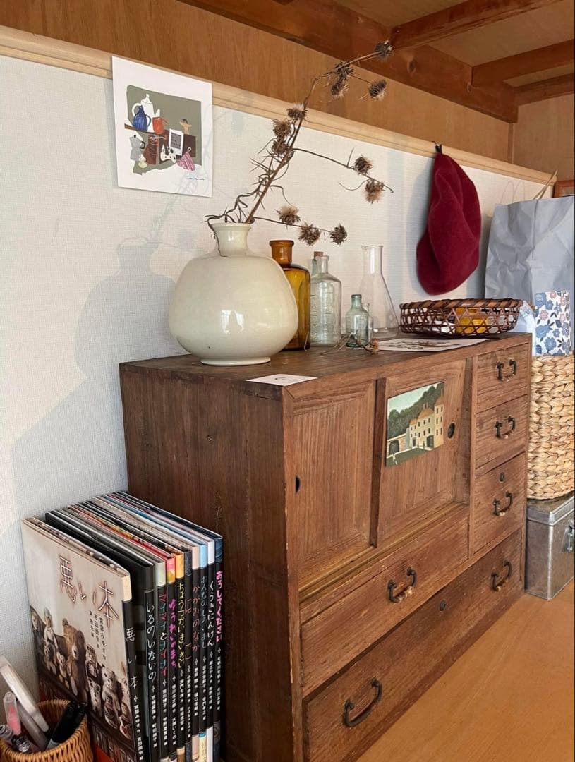m*a様 昭和レトロ 古道具　水屋箪笥 引き戸付き 収納箪笥 小引き出し　アンテ