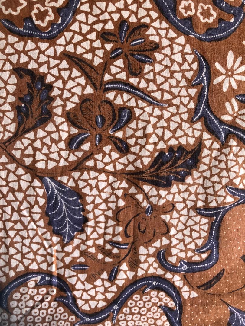 手描き　オールドバティック 藍染め(8428)