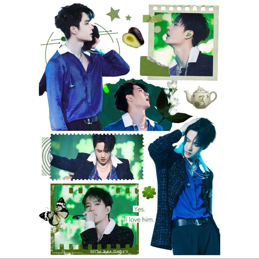 19×25cm 王一博 デザイン　転写耐油防水ステッカー　28枚