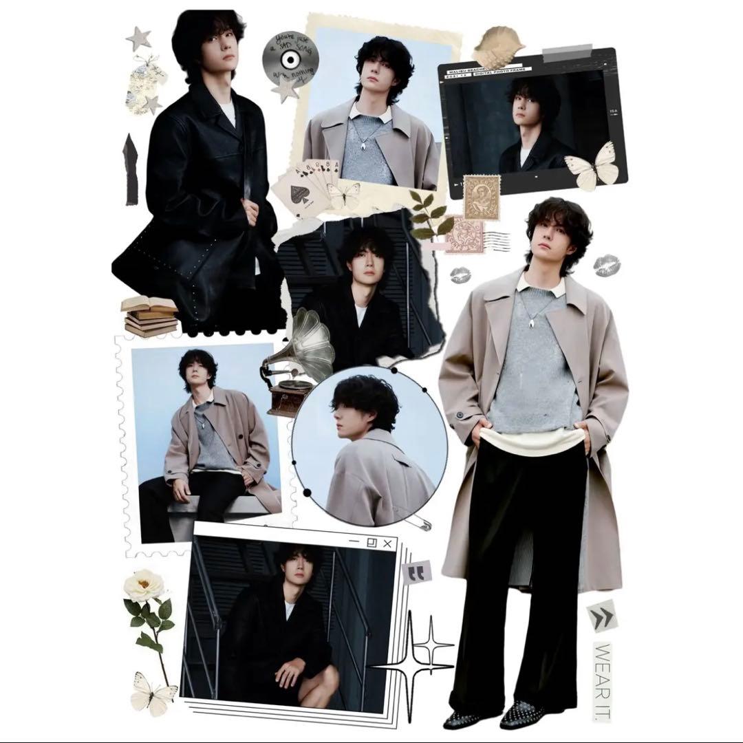 19×25cm 王一博 デザイン　転写耐油防水ステッカー　28枚