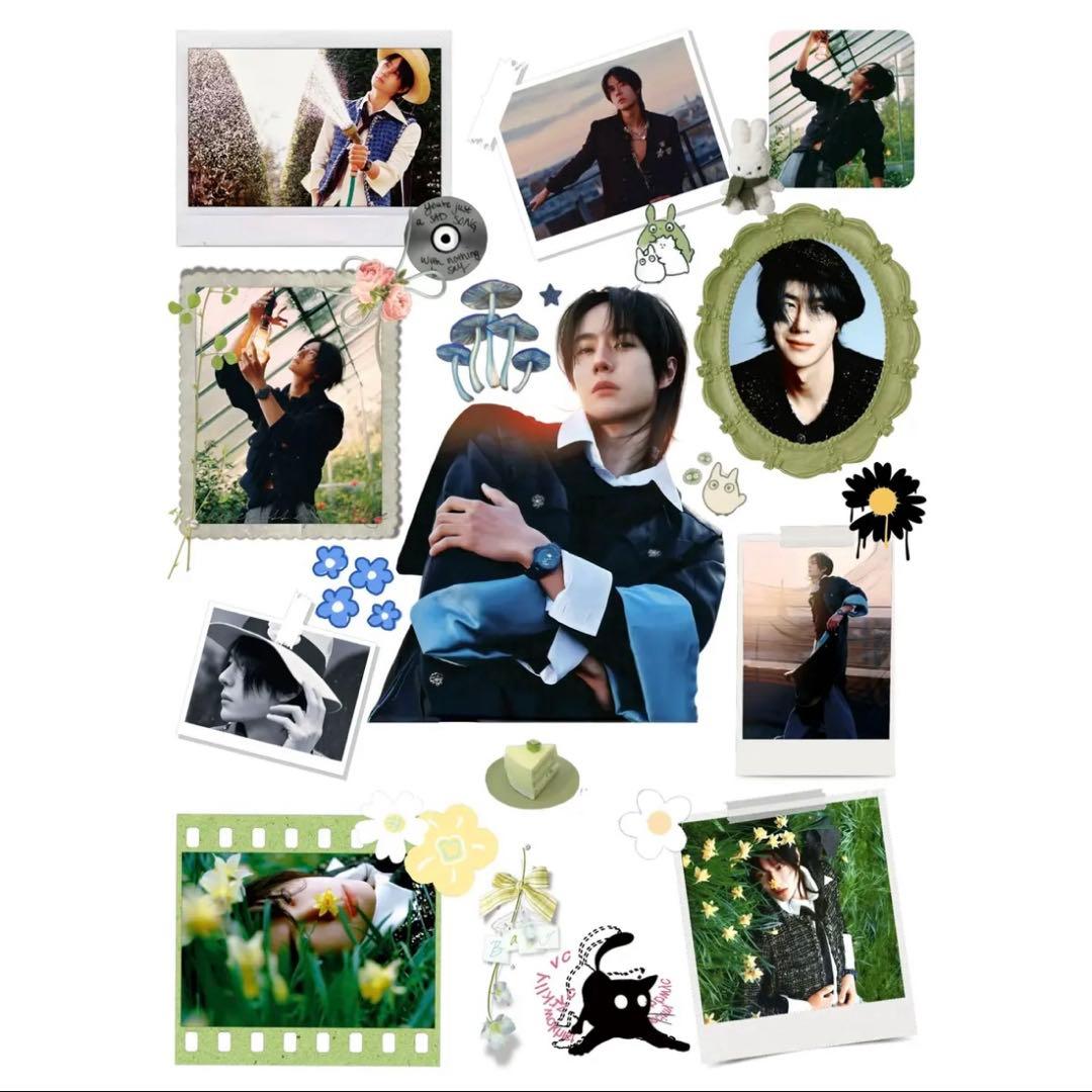 19×25cm 王一博 デザイン　転写耐油防水ステッカー　28枚