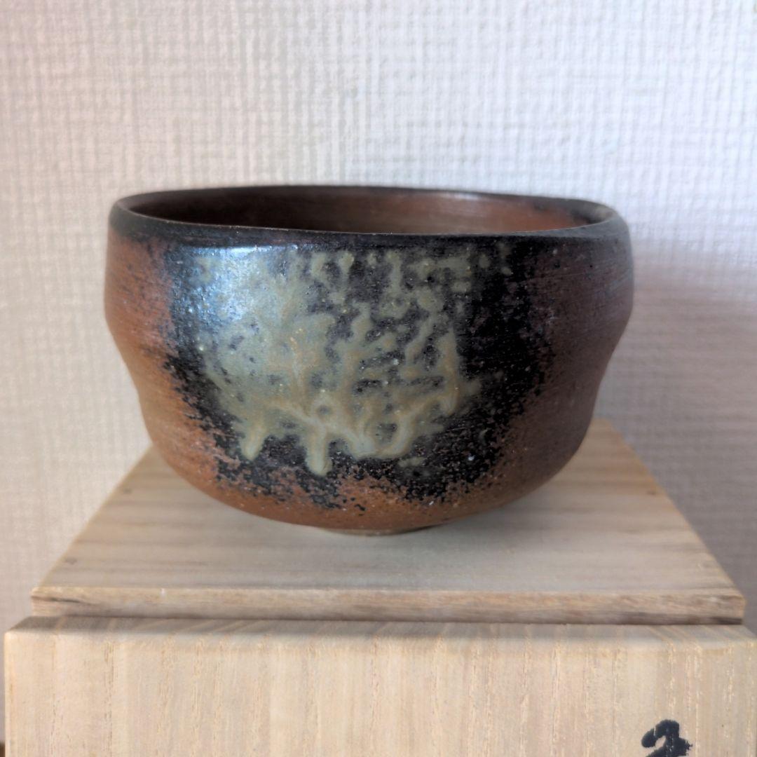 【名工・小西陶古】備前焼 抹茶茶碗 茶盌 共箱　　ｂ0121