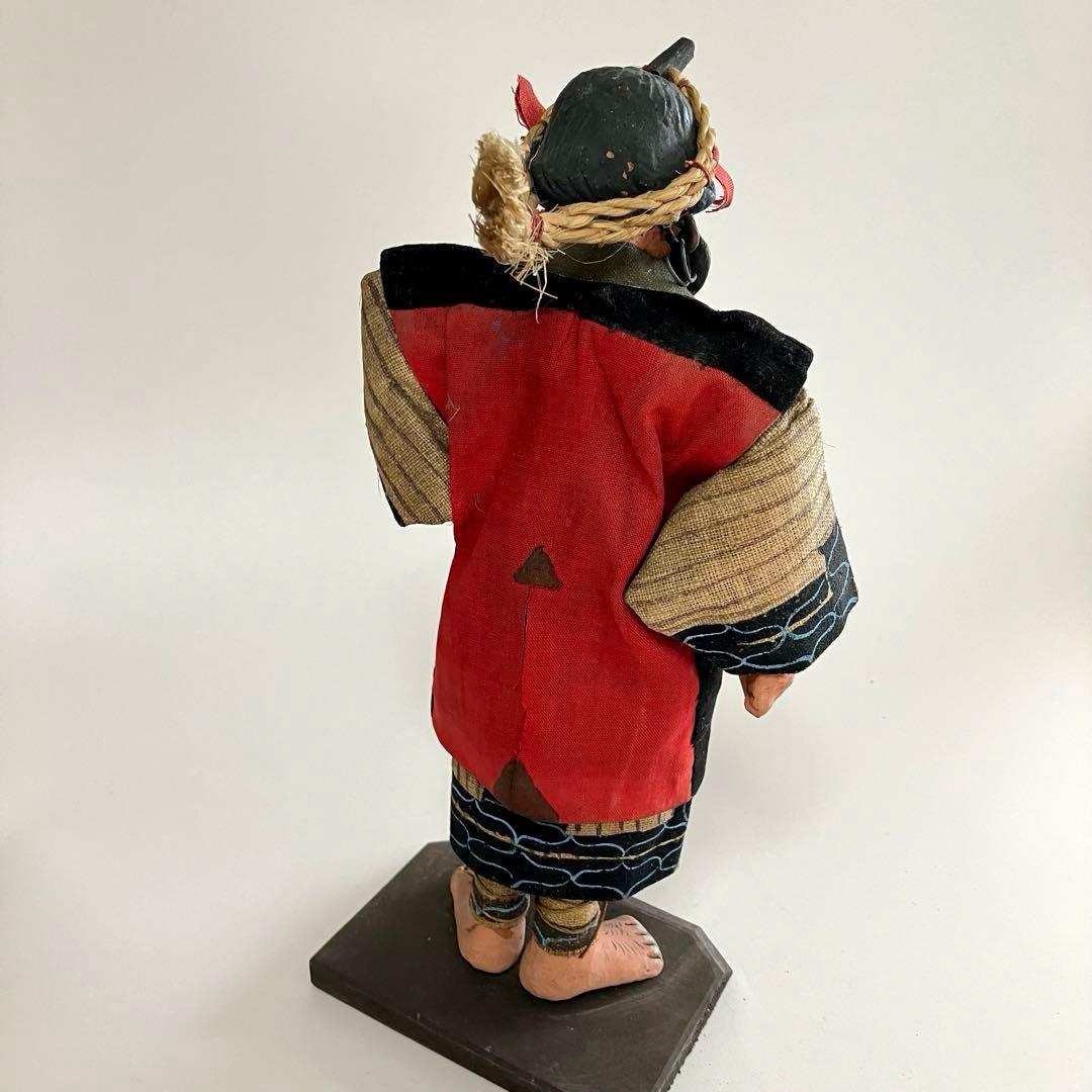 北海道　昭和初期　アイヌ　風俗人形　夫婦像　民俗資料　厚司織　タマサイ　民芸