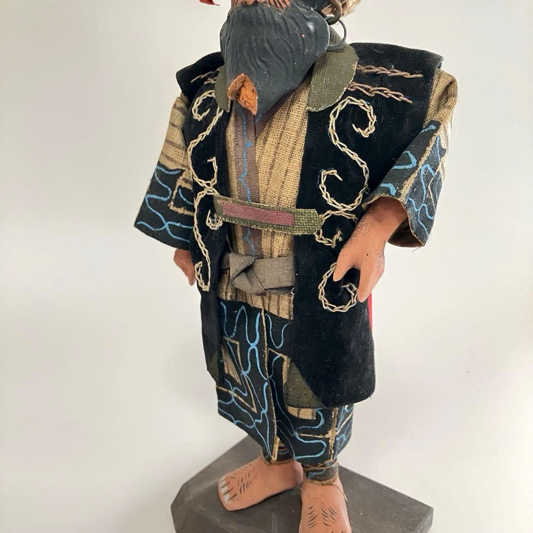 北海道　昭和初期　アイヌ　風俗人形　夫婦像　民俗資料　厚司織　タマサイ　民芸