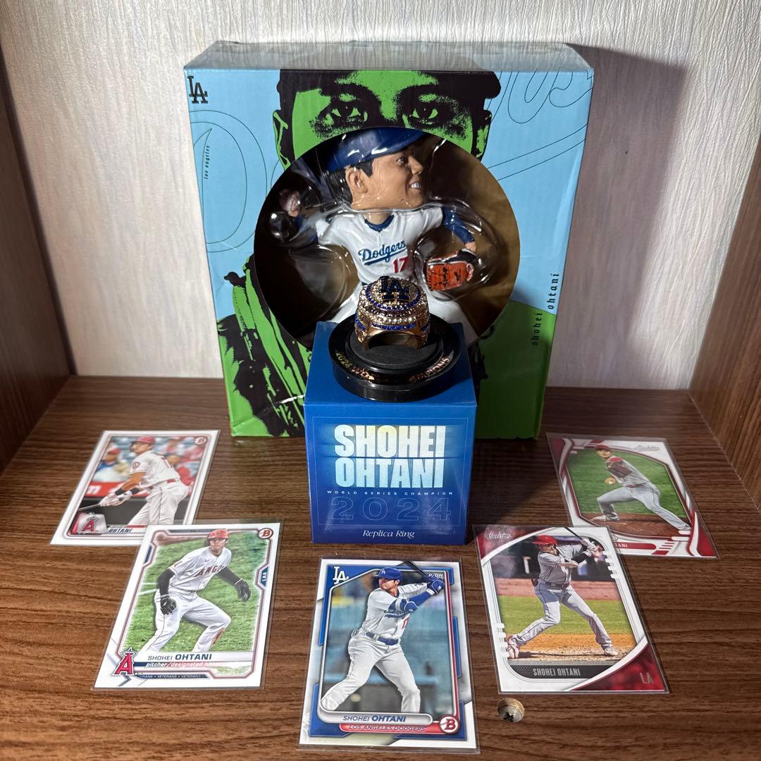大谷翔平選手 ワールドシリーズ優勝リング ボブルヘッドセット