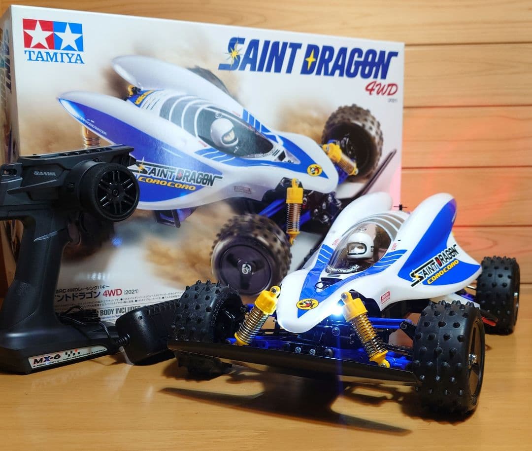 タミヤLEDセイントドラゴン＆三和プロポ＆バッテリー充電器・完成未走行品セット