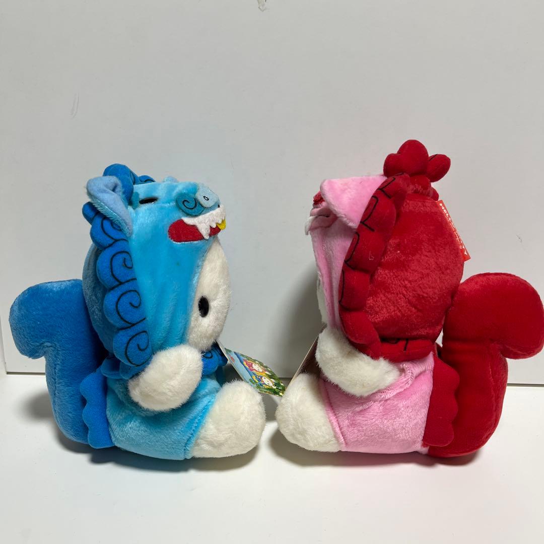 ハローキティ ぬいぐるみセット 沖縄 シーサー ブルー&ピンク サンリオ