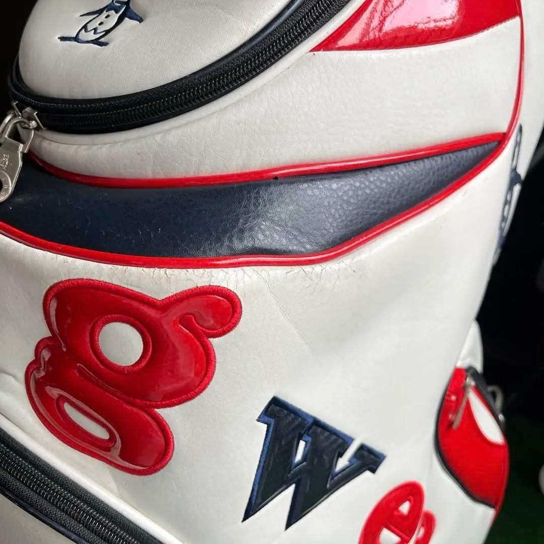 Munsingwear キャディバッグ ホワイト/レッド