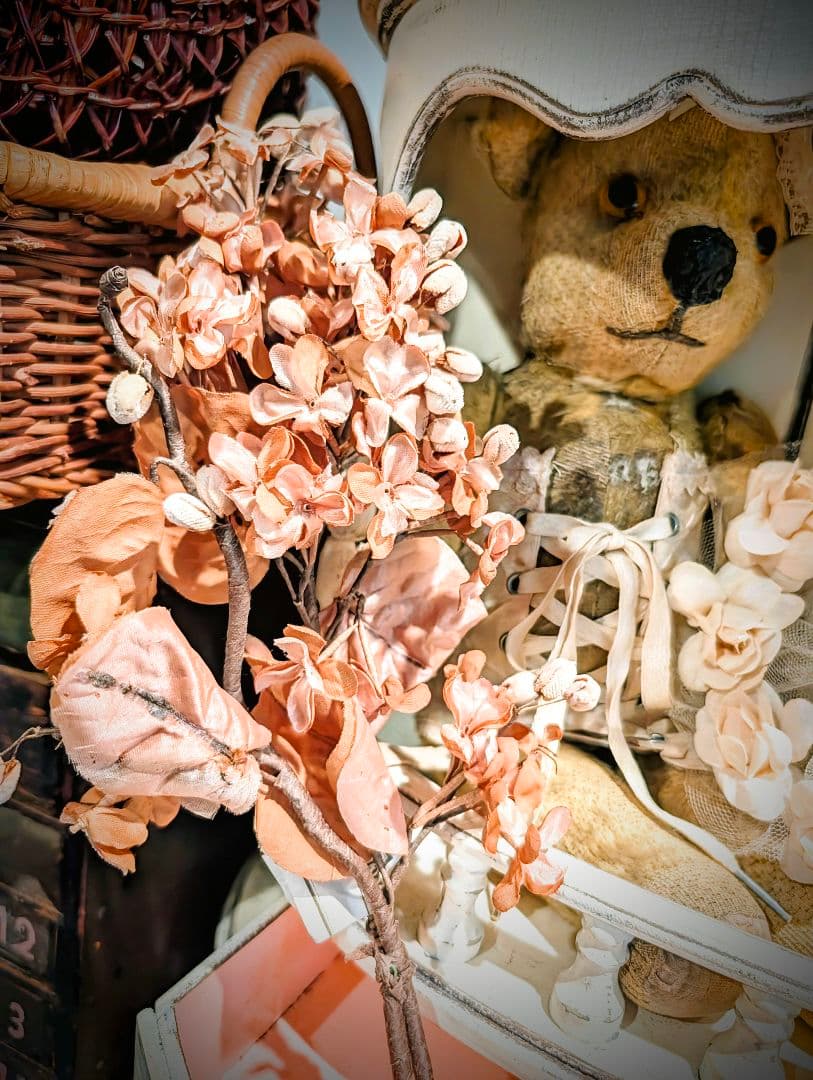 フランスアンティーク✨️大きな布花 ２点＋オマケ付き♡