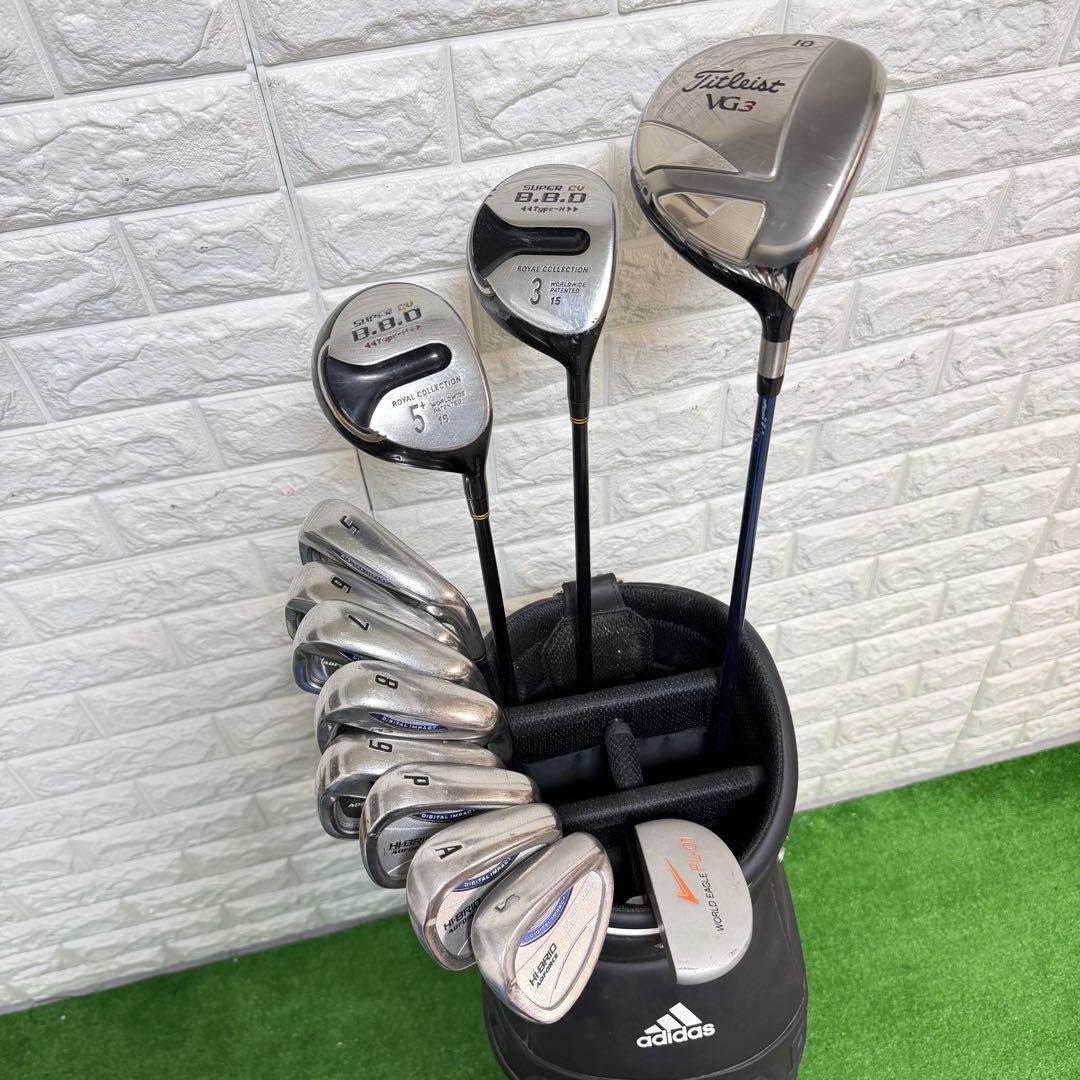 ゴルフセット　初心者応援　タイトリスト　HI-BRID ラウンド仕様　すぐ使える