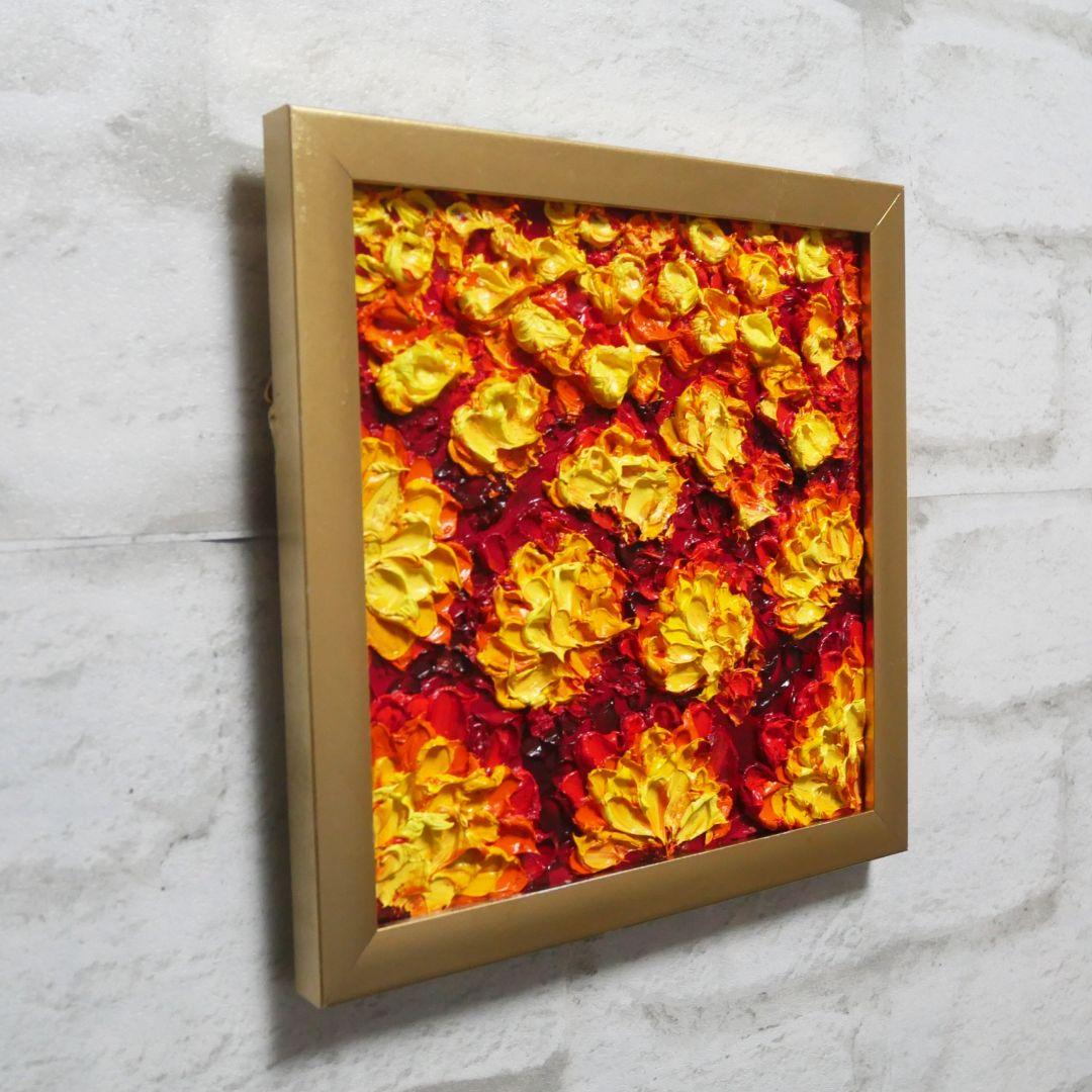 油絵 油彩 油彩画 絵画 絵 ミニ絵画 【マリーゴールド】