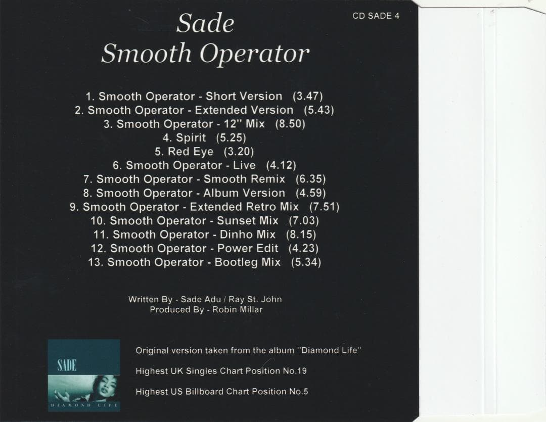 Sade Smooth Operator 限定CDシングル