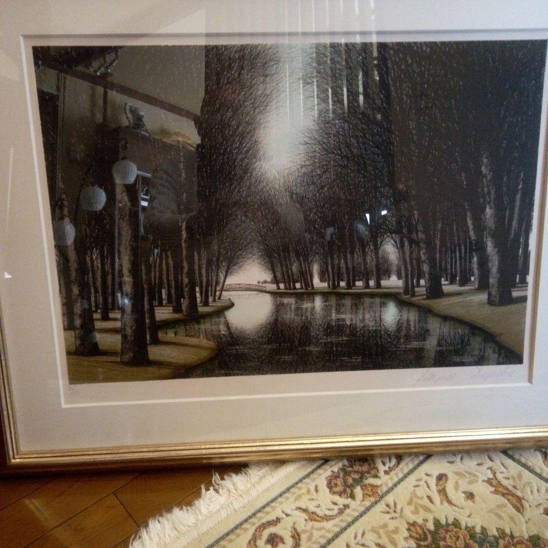 ジャック・デペルト　リトグラフ　橋の見える風景