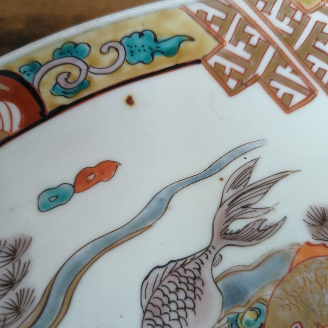 【ヘタウマ】金魚【古伊万里】大皿【色絵】