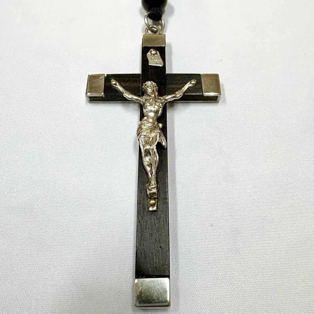 フランス アンティーク 聖イエス クロス 大型 十字架 78x42mm
