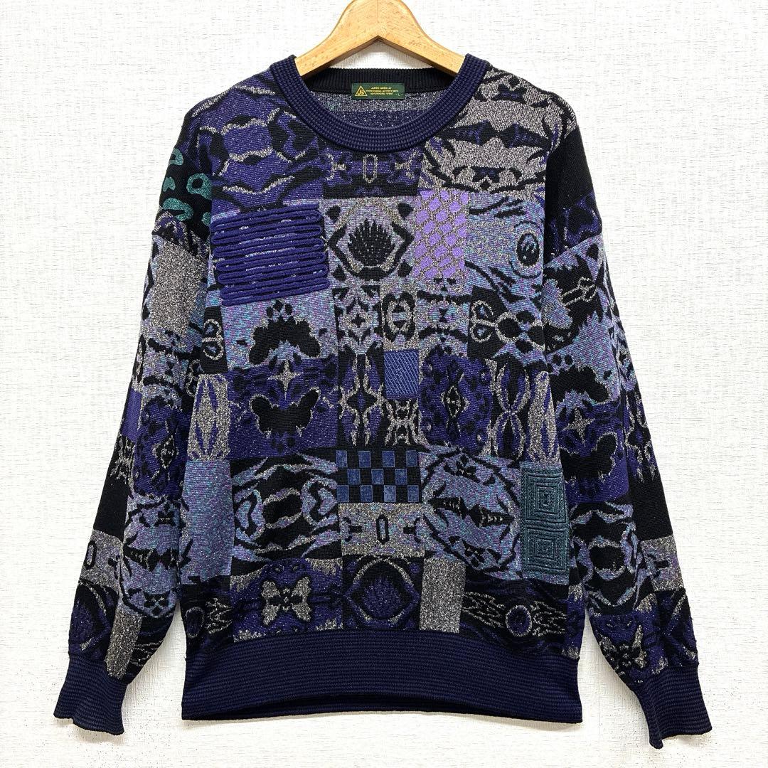 J's ジャンボ尾崎 ブリヂストン　銀糸　ラメ　ゴルフ　セーター ニット　90s