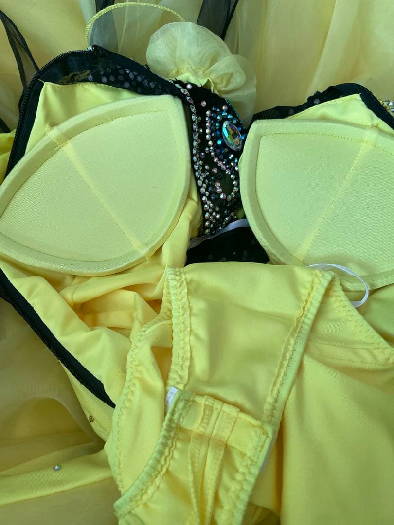 社交ダンス　スタンダードドレス⭐️イエロー＆ブラック