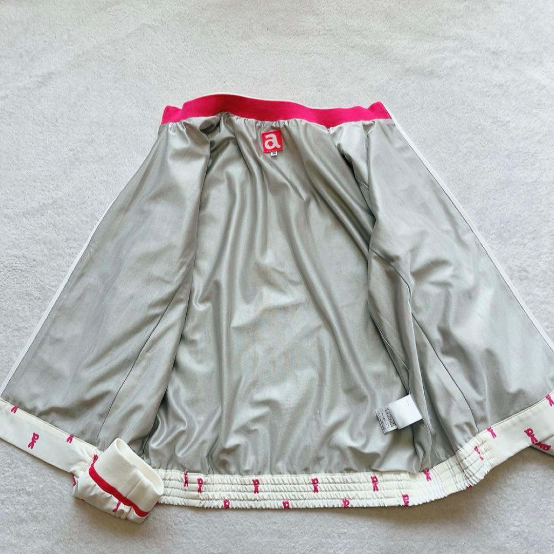 極美品　アルチビオ　ジャケット　ブルゾン　蓄熱裏地　ロゴ　ピンク　ホワイト