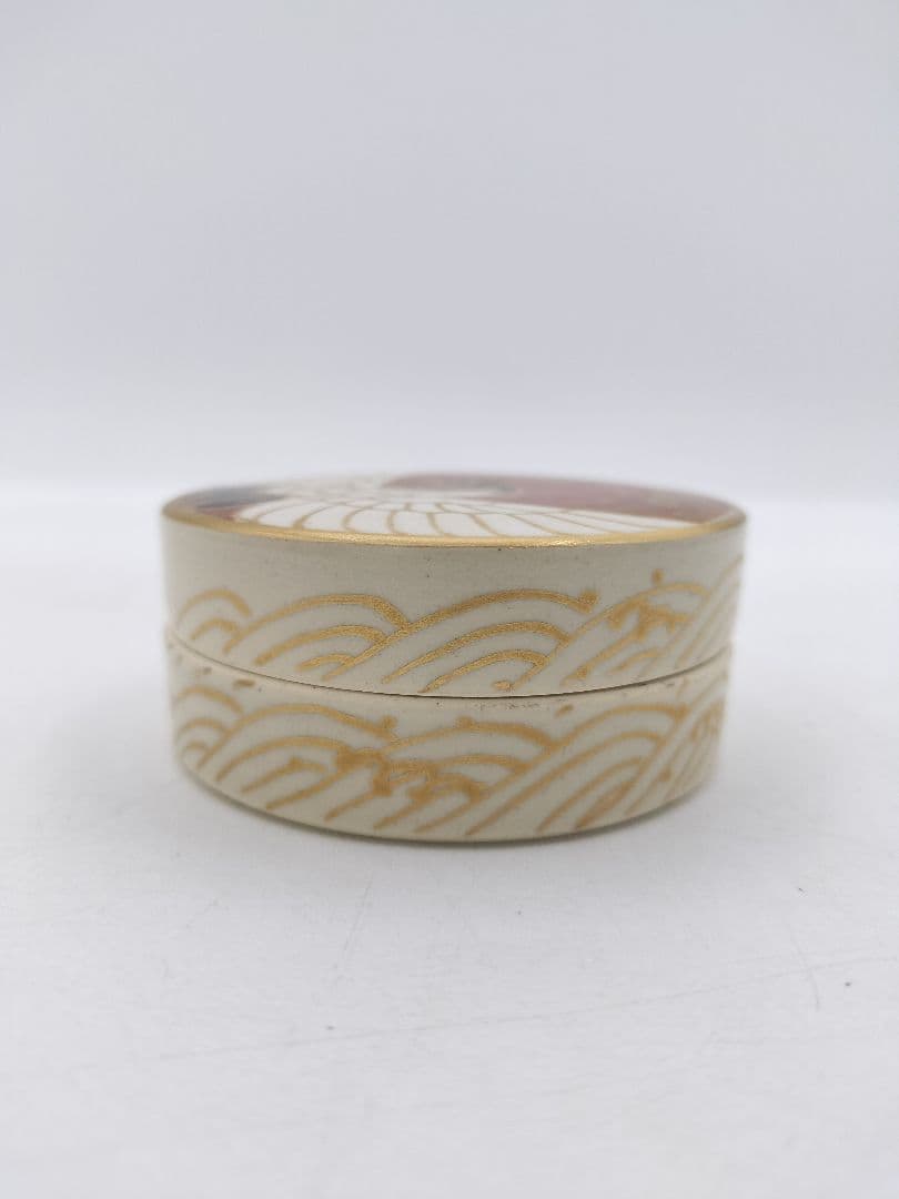 c378【新品・未使用】香合 日の出鶴 南口閑粋 木箱 茶道具