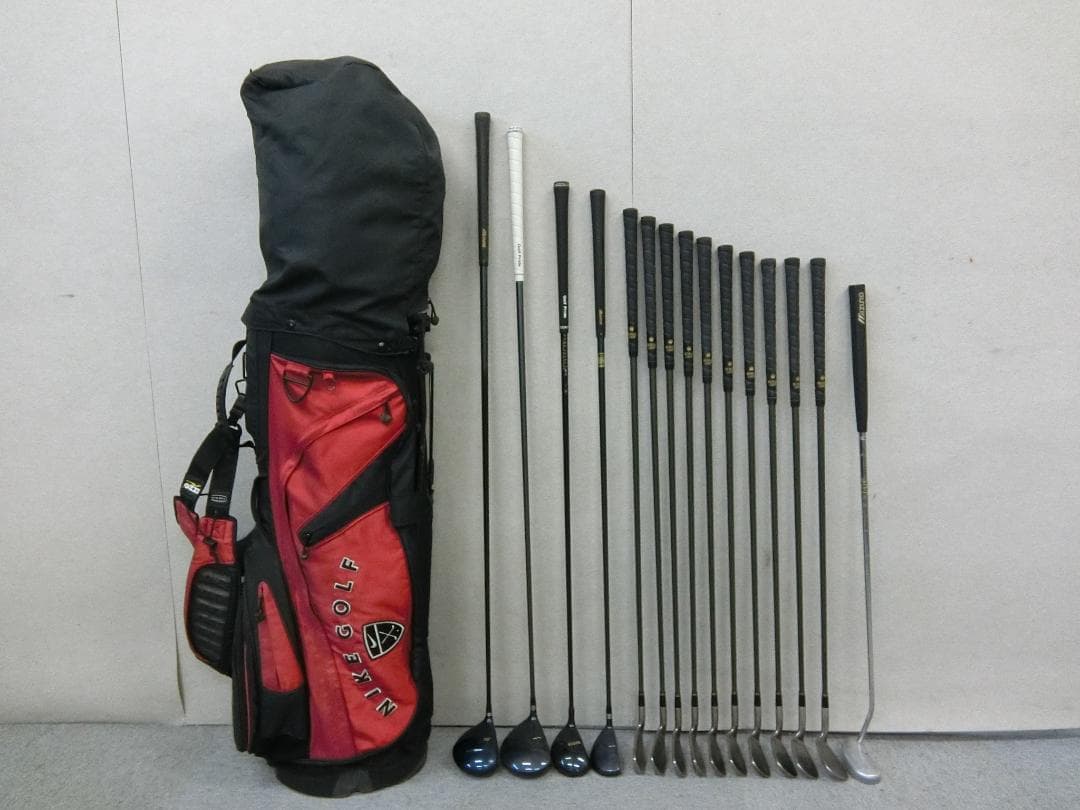 b708 初心者必見 ミズノ メンズゴルフクラブ１５本セット※Ｄｒ２本入り